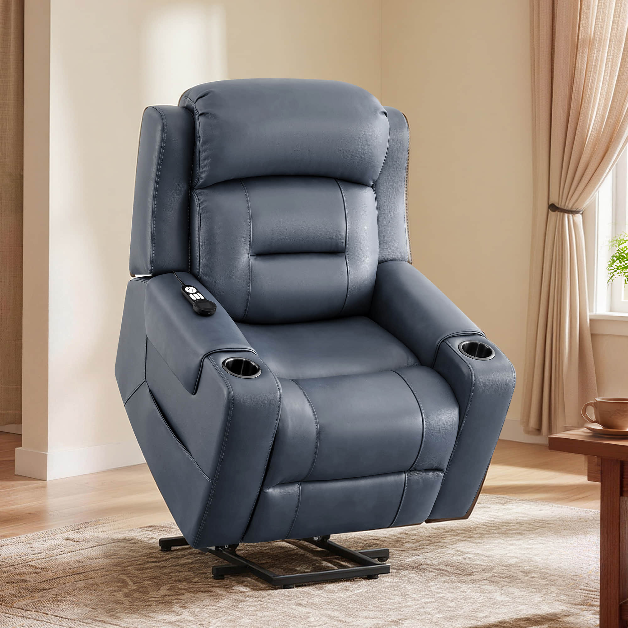 Leather Recliner Lift Chair with Power Massage and Heat