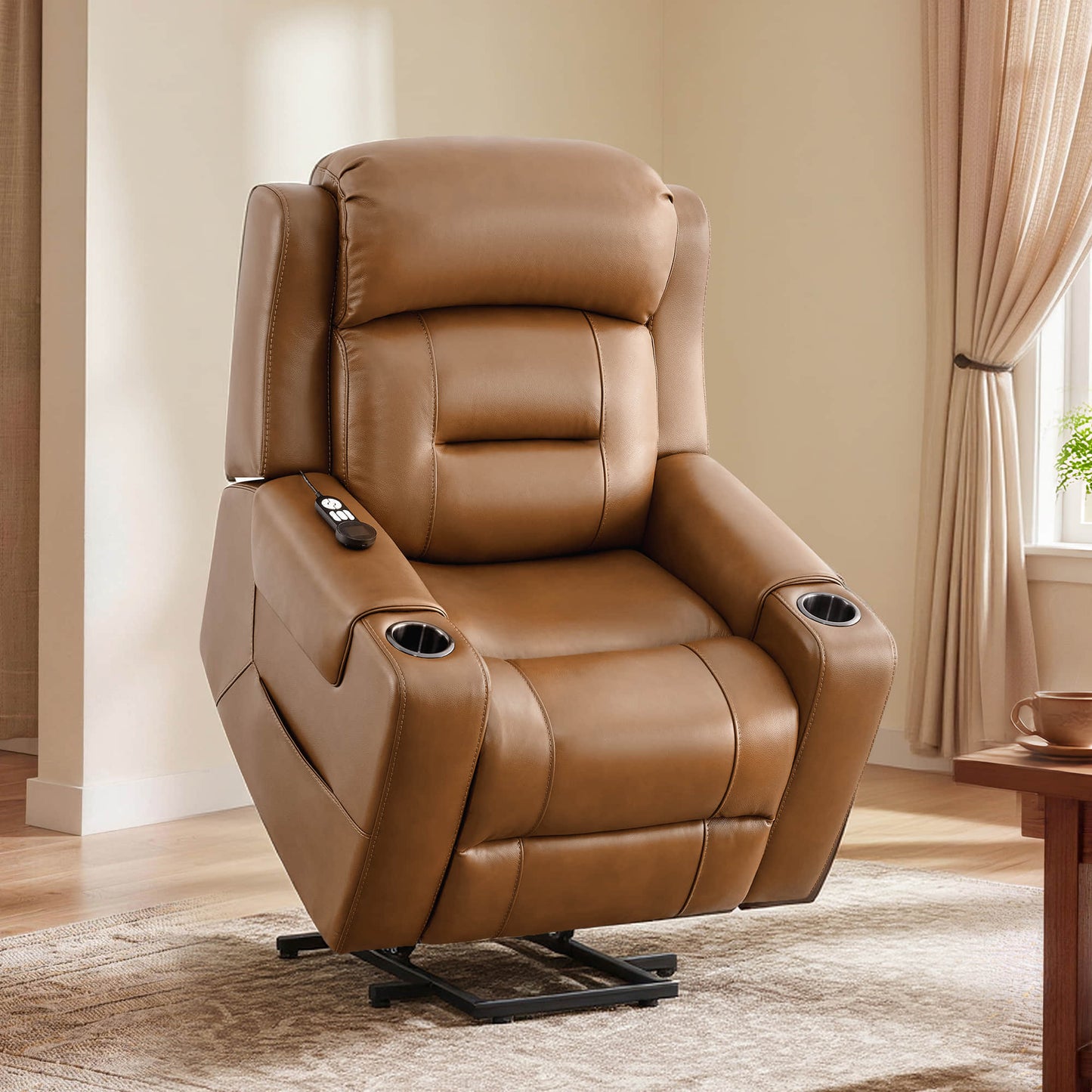 Leather Recliner Lift Chair with Power Massage and Heat