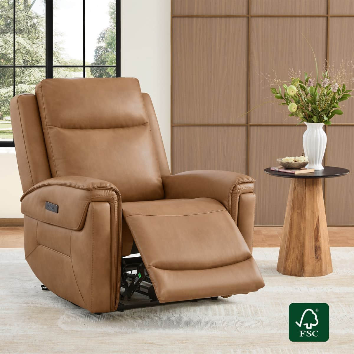 Leather Recliner with Zero Gravity Feature