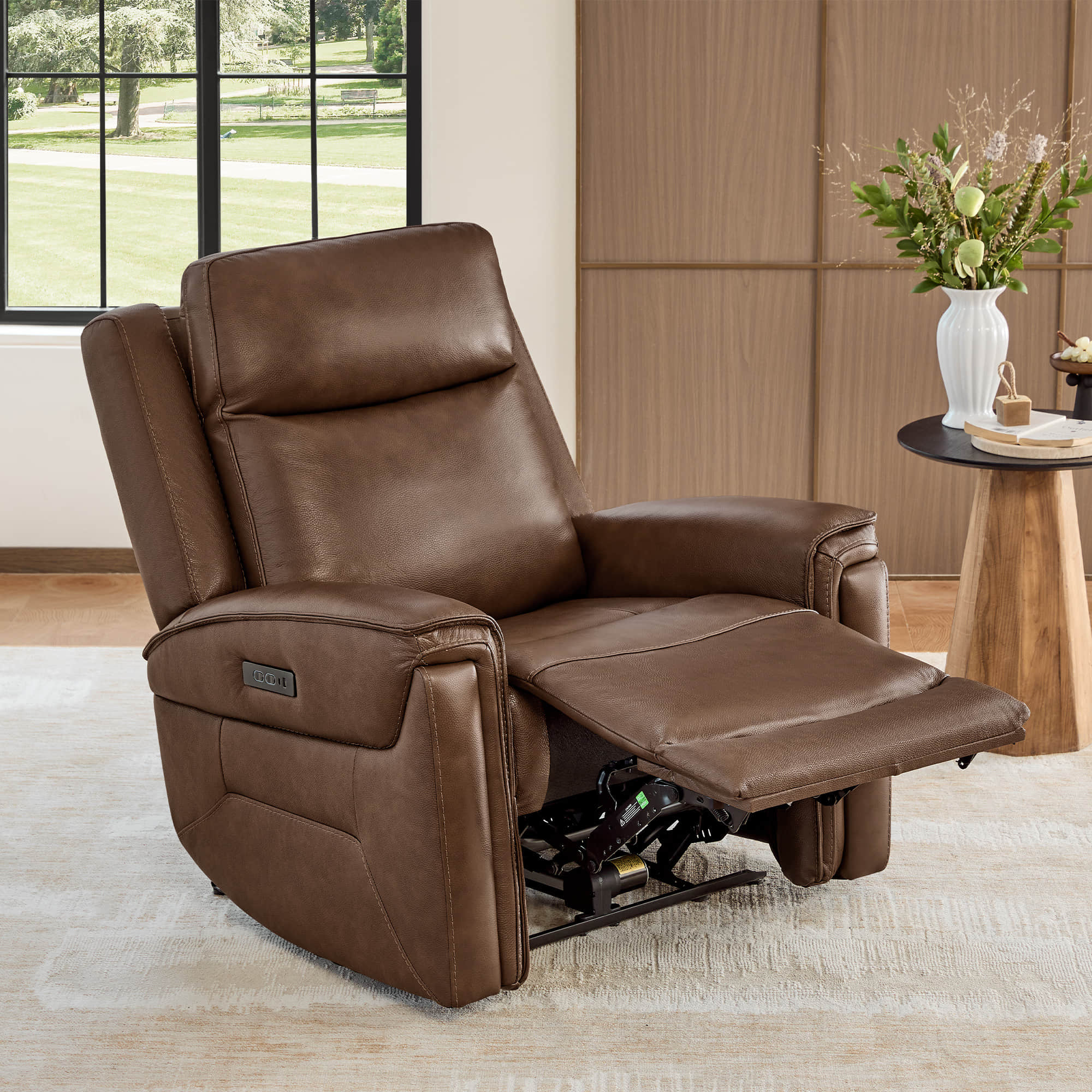 Leather Recliner with Zero Gravity Feature
