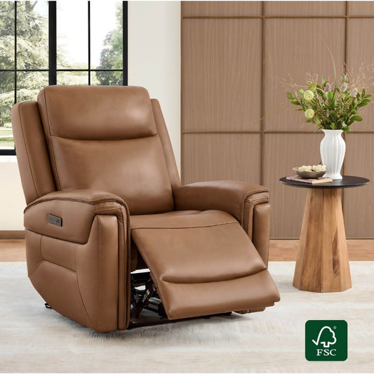 Leather Recliner with Zero Gravity Feature