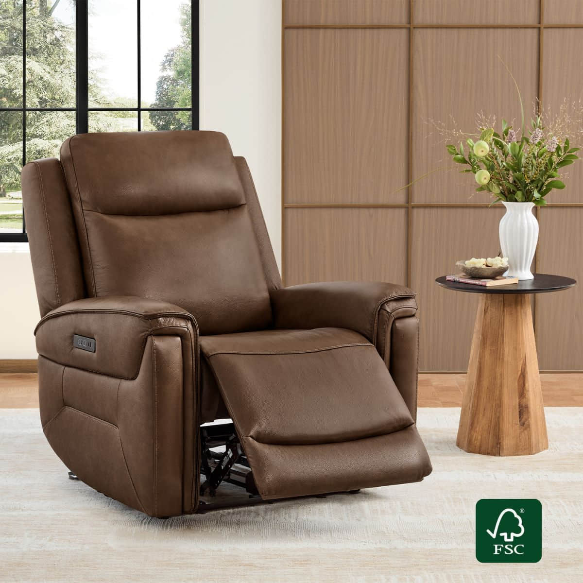 Leather Recliner with Zero Gravity Feature