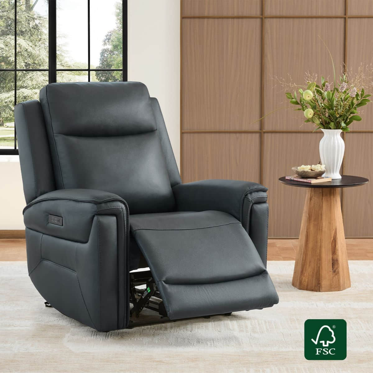 Leather Recliner with Zero Gravity Feature