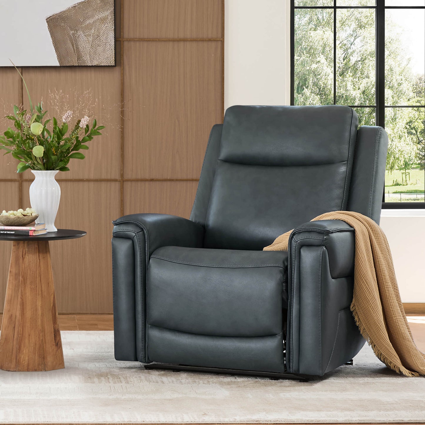 Leather Recliner with Zero Gravity Feature
