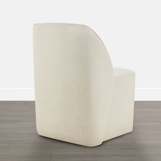 Leather Rolling Dining Chair Set with Caster Base
