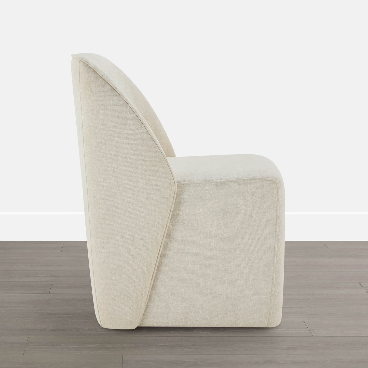 Leather Rolling Dining Chair Set with Caster Base