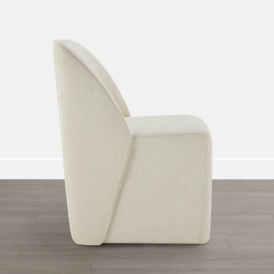 Leather Rolling Dining Chair Set with Caster Base