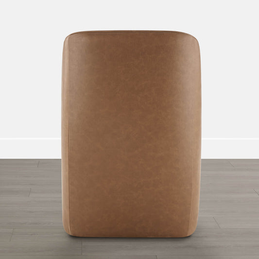 Leather Rolling Dining Chair Set with Caster Base