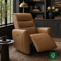 Leather Swivel Glider Recliner with Power Headrest