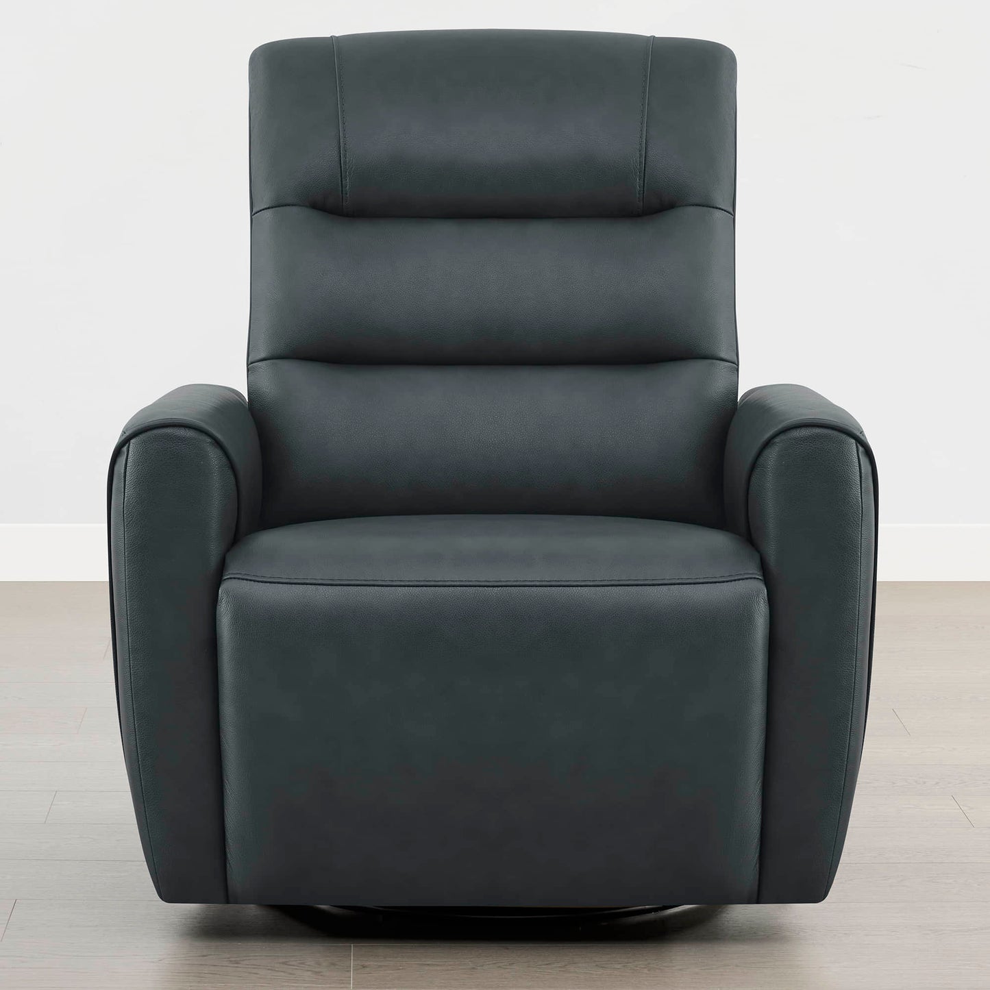 Leather Swivel Glider Recliner with Power Headrest