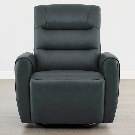 Leather Swivel Glider Recliner with Power Headrest