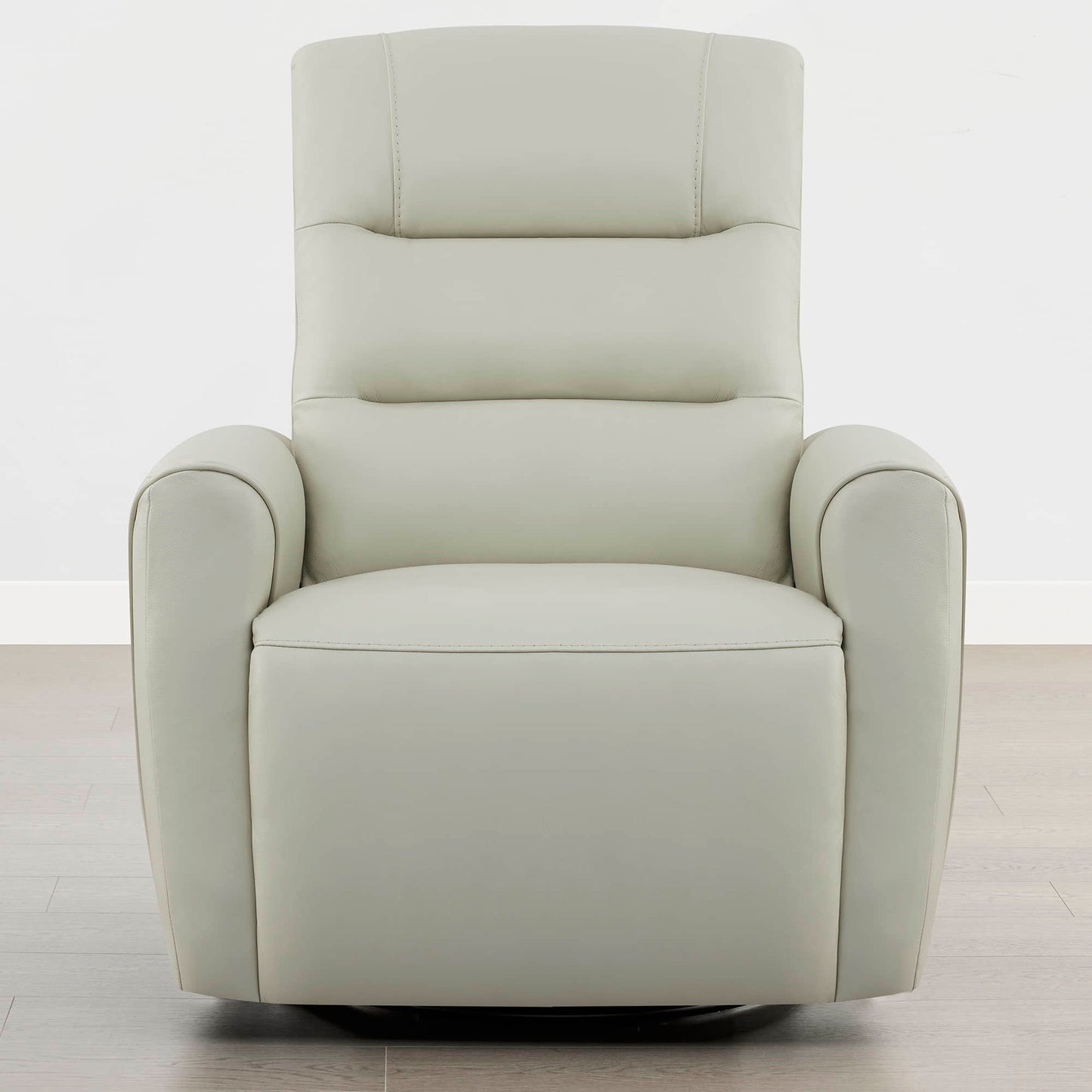 Leather Swivel Glider Recliner with Power Headrest