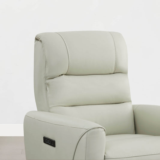 Leather Swivel Glider Recliner with Power Headrest