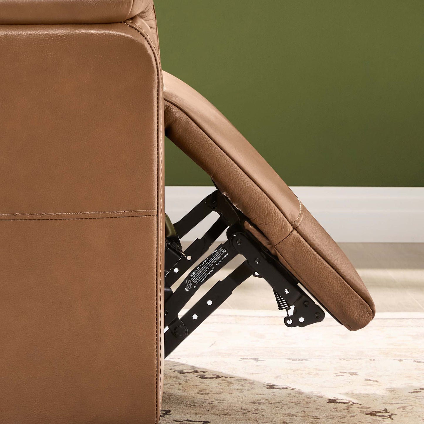 Leather Swivel Glider Recliner with Power Headrest
