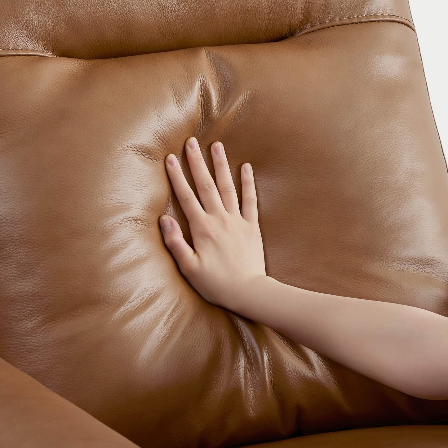 Leather Swivel Glider Recliner with Power Headrest