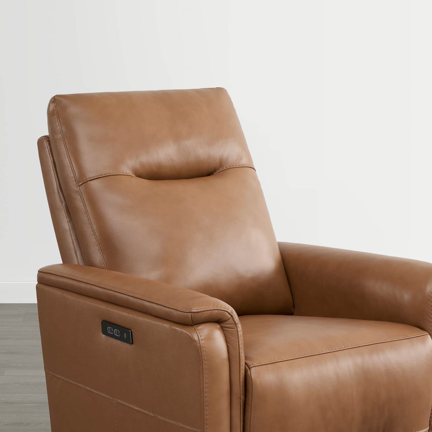 Leather Swivel Glider Recliner with Power Headrest