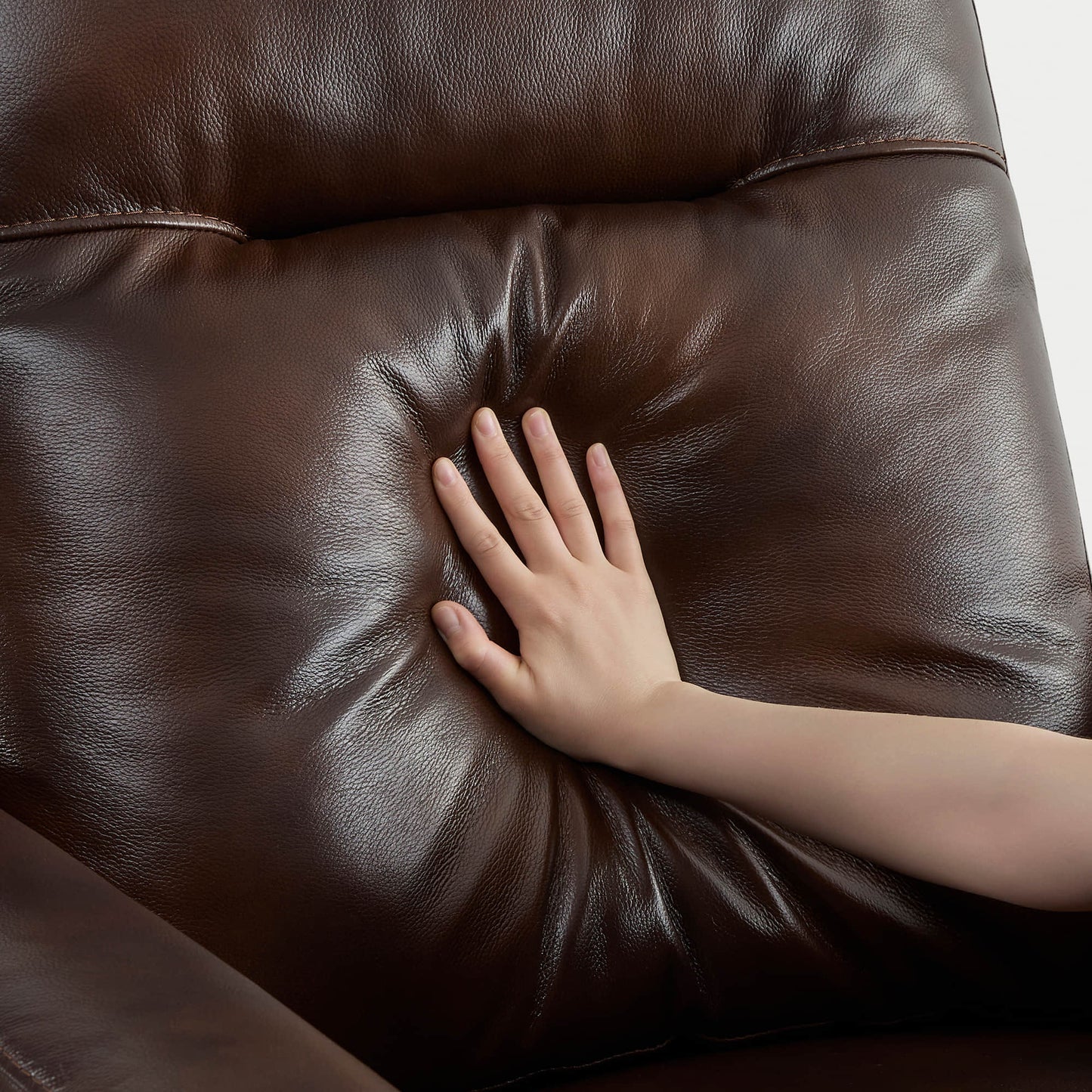 Leather Swivel Glider Recliner with Power Headrest