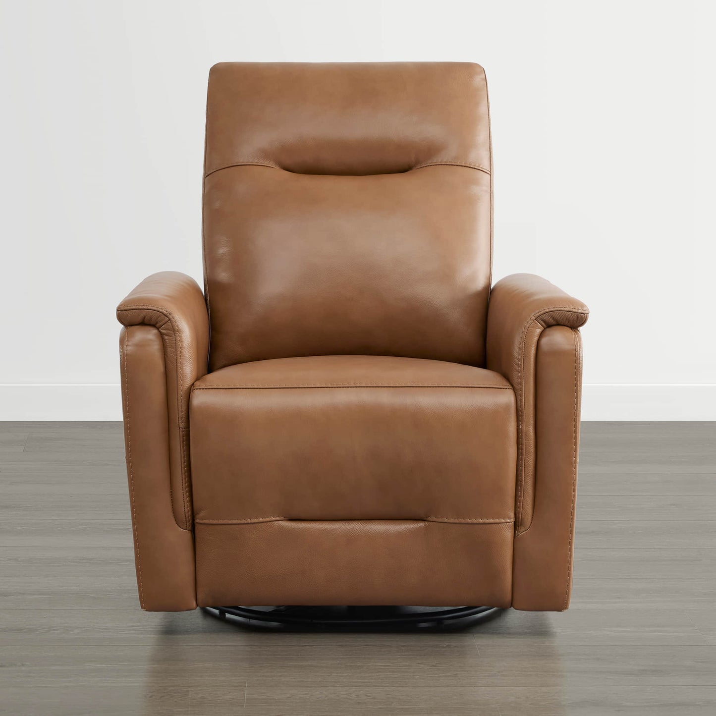 Leather Swivel Glider Recliner with Power Headrest
