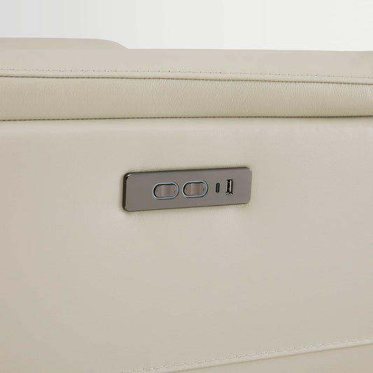 Leather Swivel Glider Recliner with Power Headrest