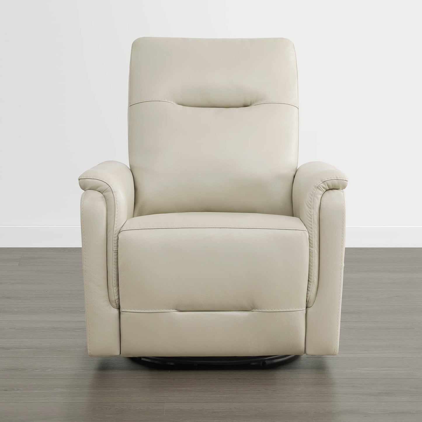 Leather Swivel Glider Recliner with Power Headrest