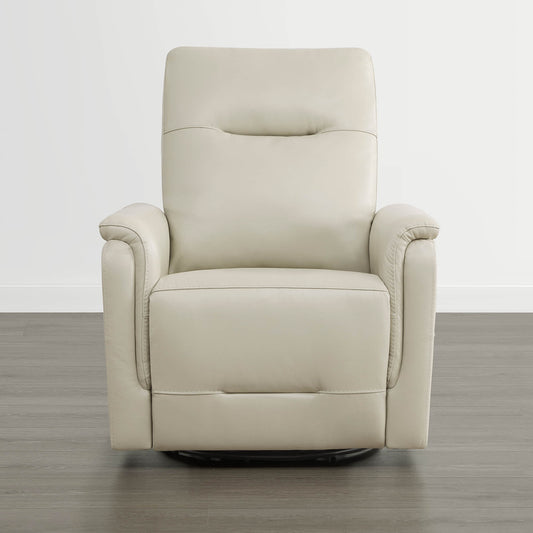 Leather Swivel Glider Recliner with Power Headrest