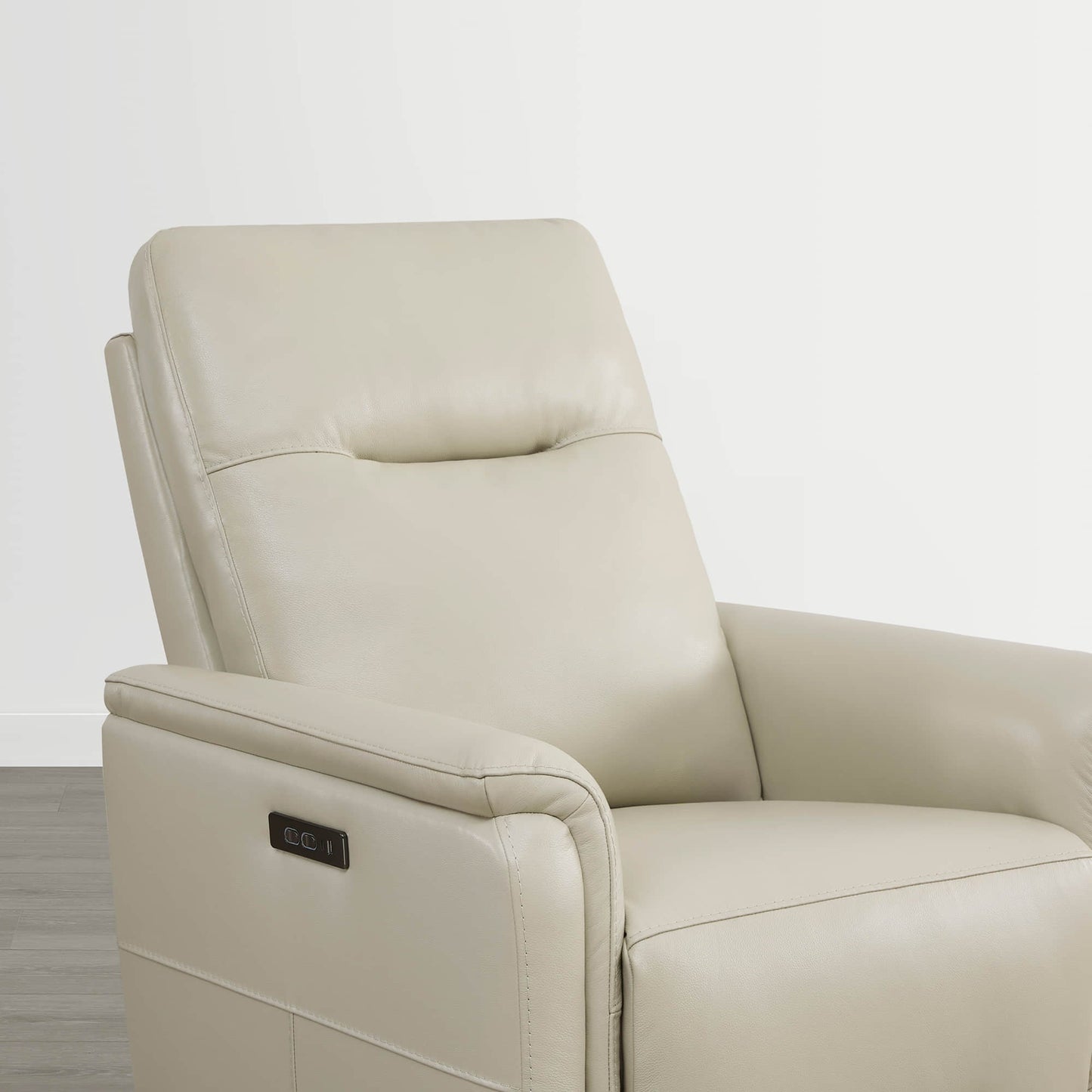 Leather Swivel Glider Recliner with Power Headrest