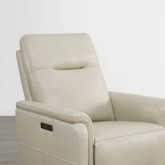 Leather Swivel Glider Recliner with Power Headrest