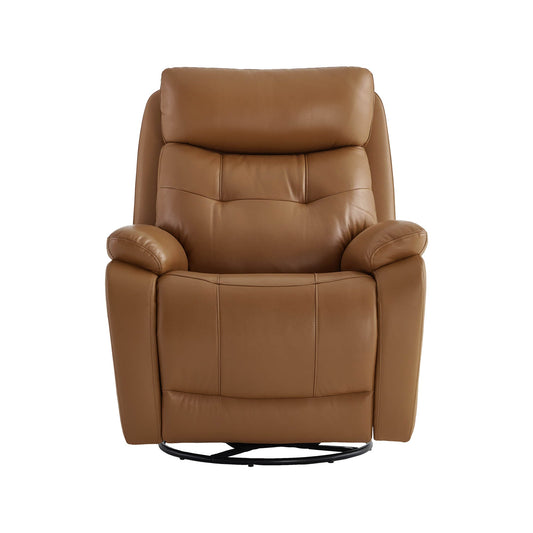 Leather Swivel Glider Recliner with Power Headrest