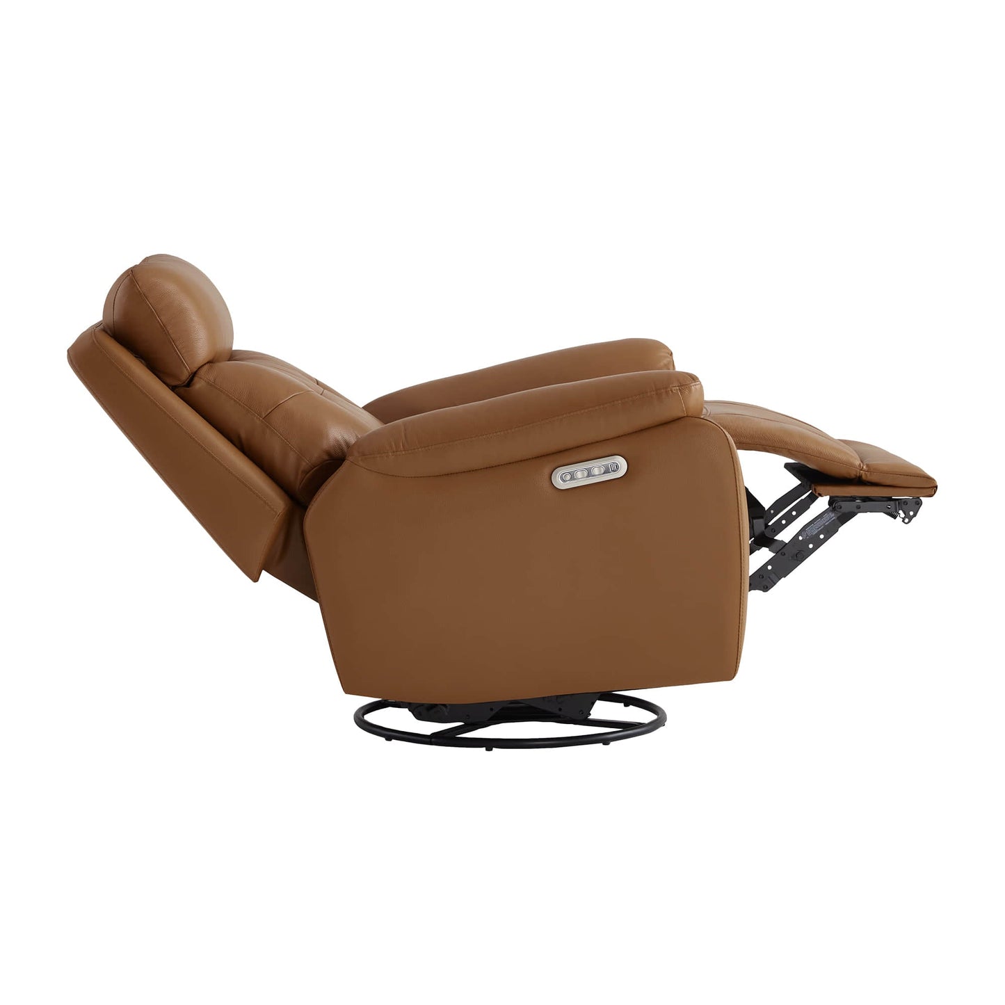 Leather Swivel Glider Recliner with Power Headrest