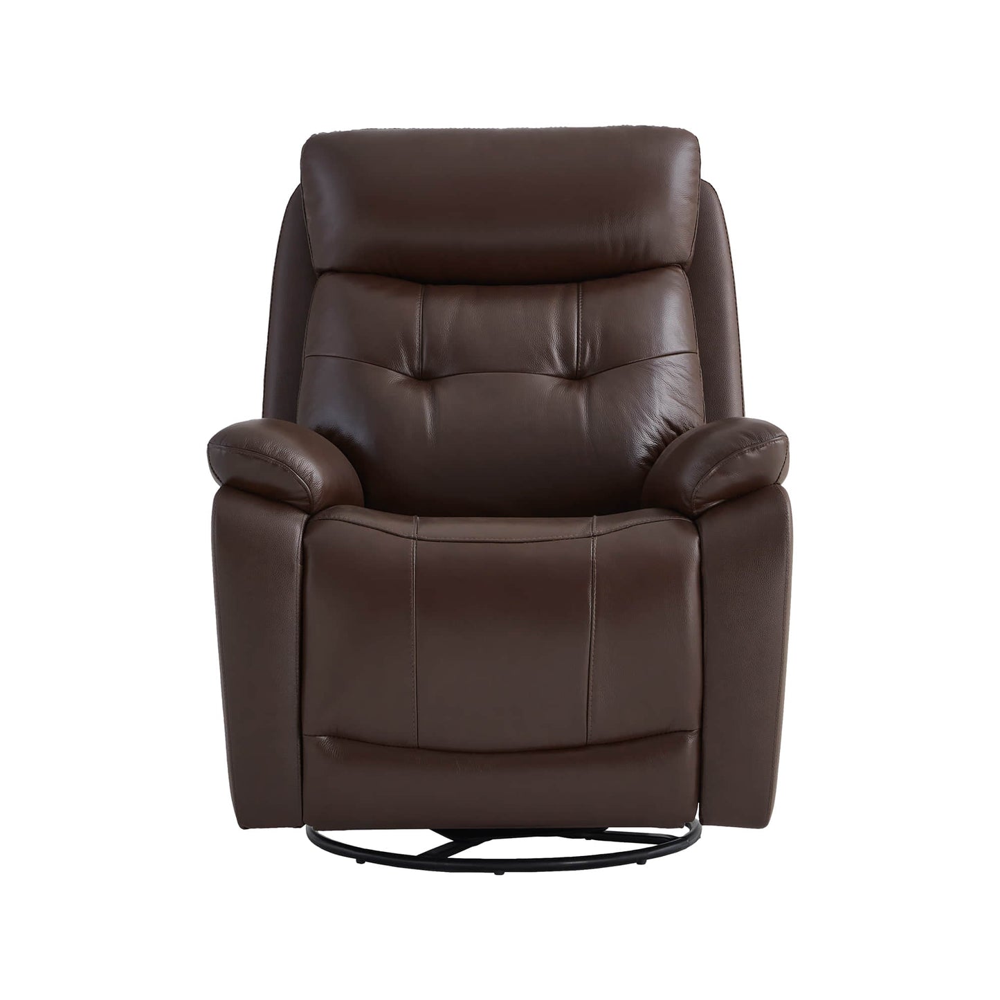 Leather Swivel Glider Recliner with Power Headrest