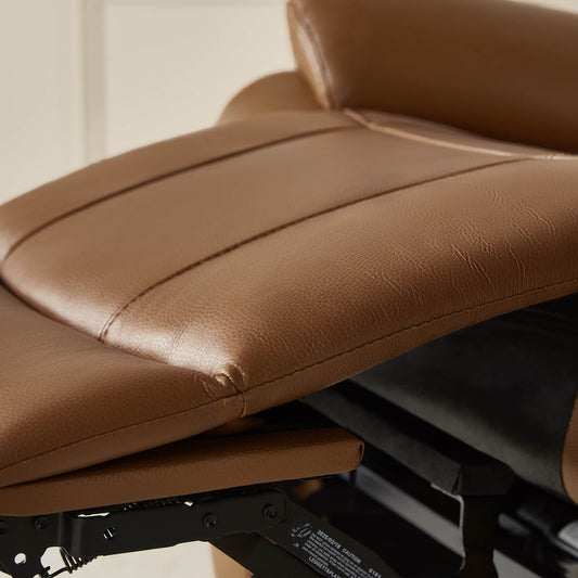 Leather Swivel Glider Recliner with Power Headrest