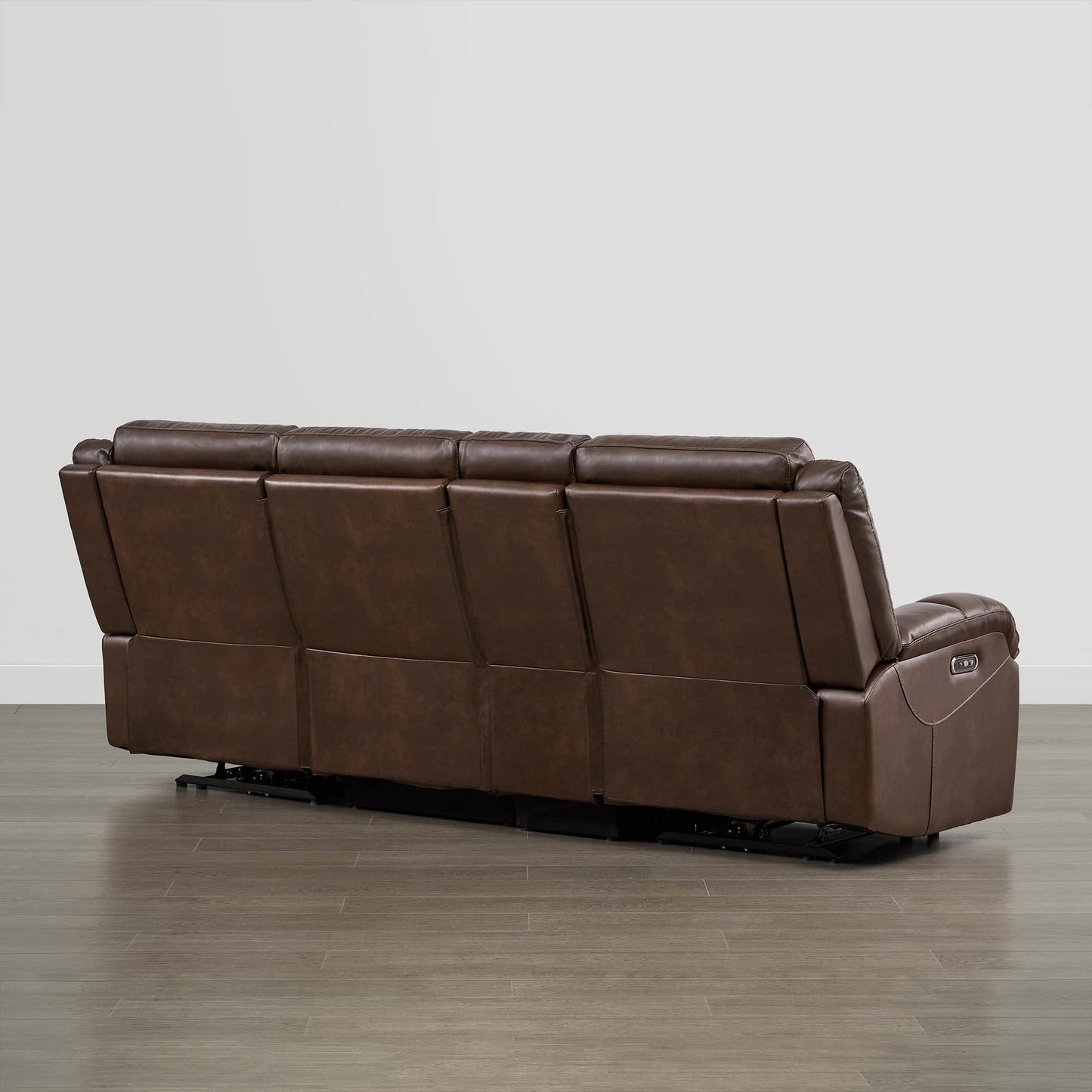 Leather Wall Hugger Power Reclining Sofa with Adjustable Headrest
