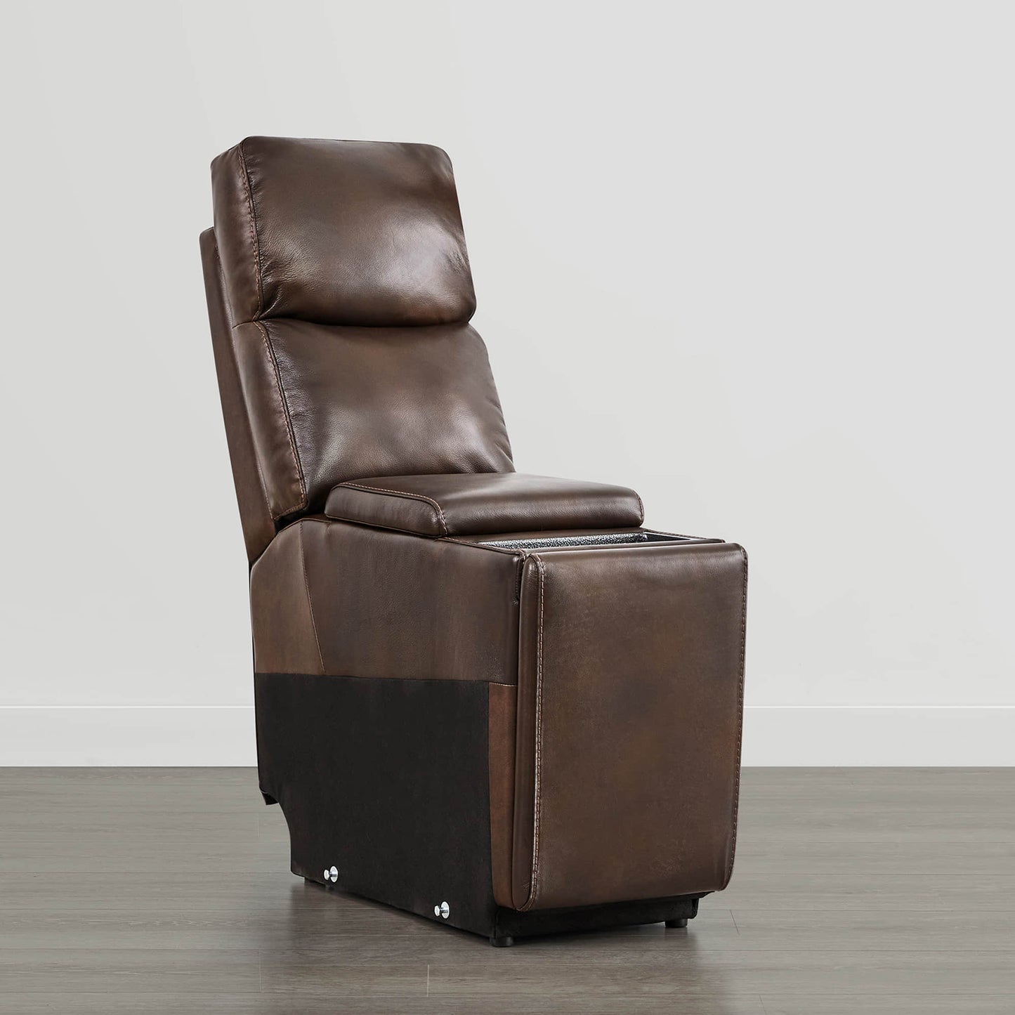 Leather Wall Hugger Power Reclining Sofa with Adjustable Headrest