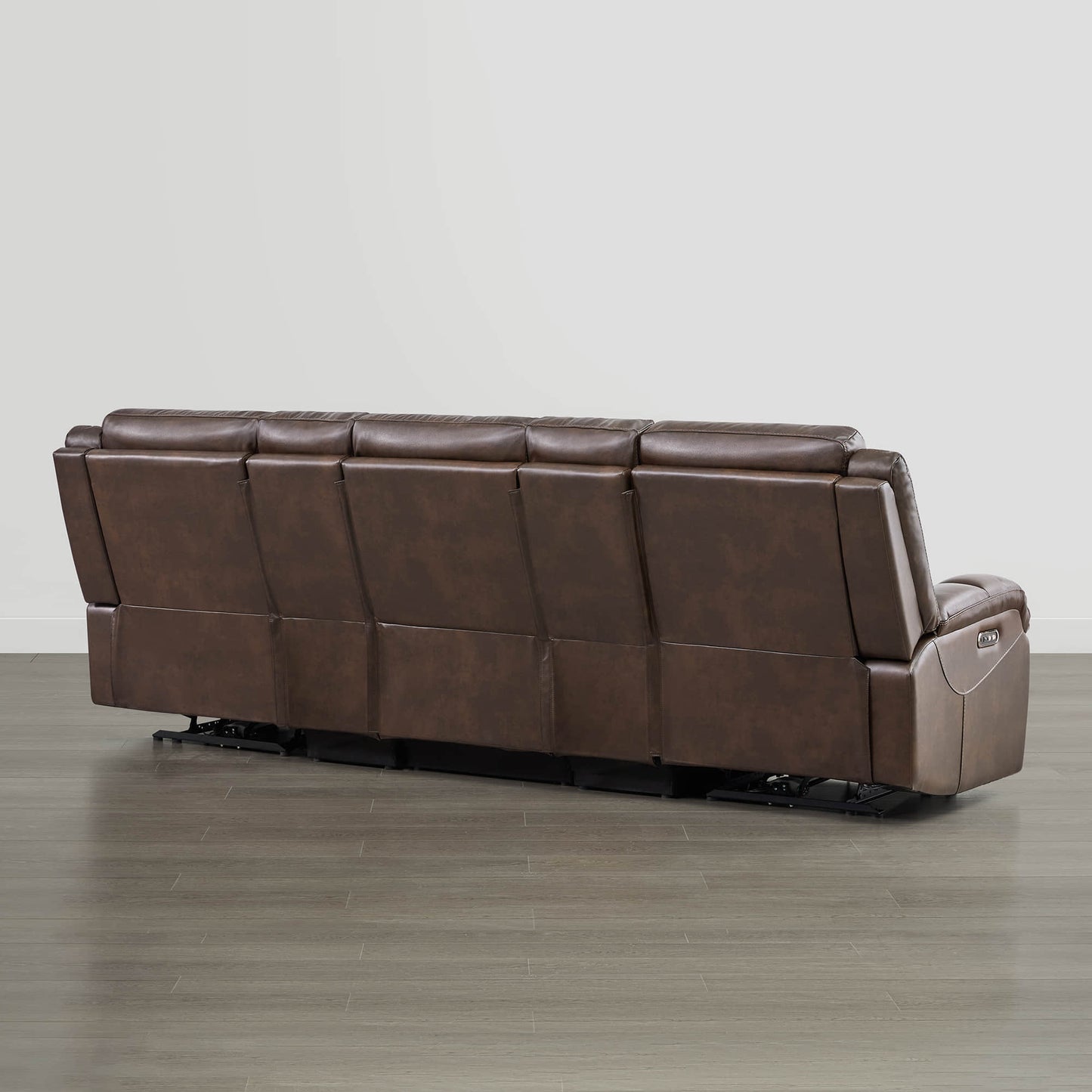 Leather Wall Hugger Power Reclining Sofa with Adjustable Headrest