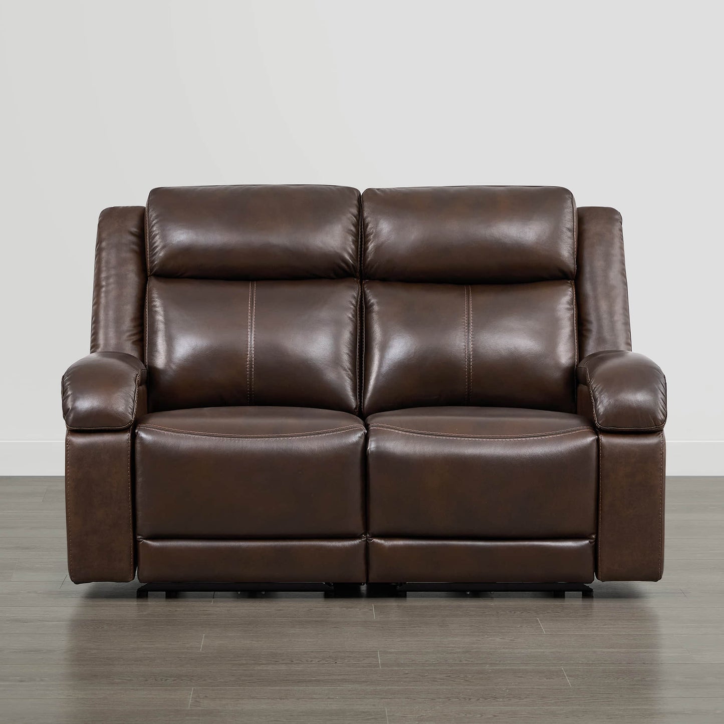 Leather Wall Hugger Power Reclining Sofa with Adjustable Headrest