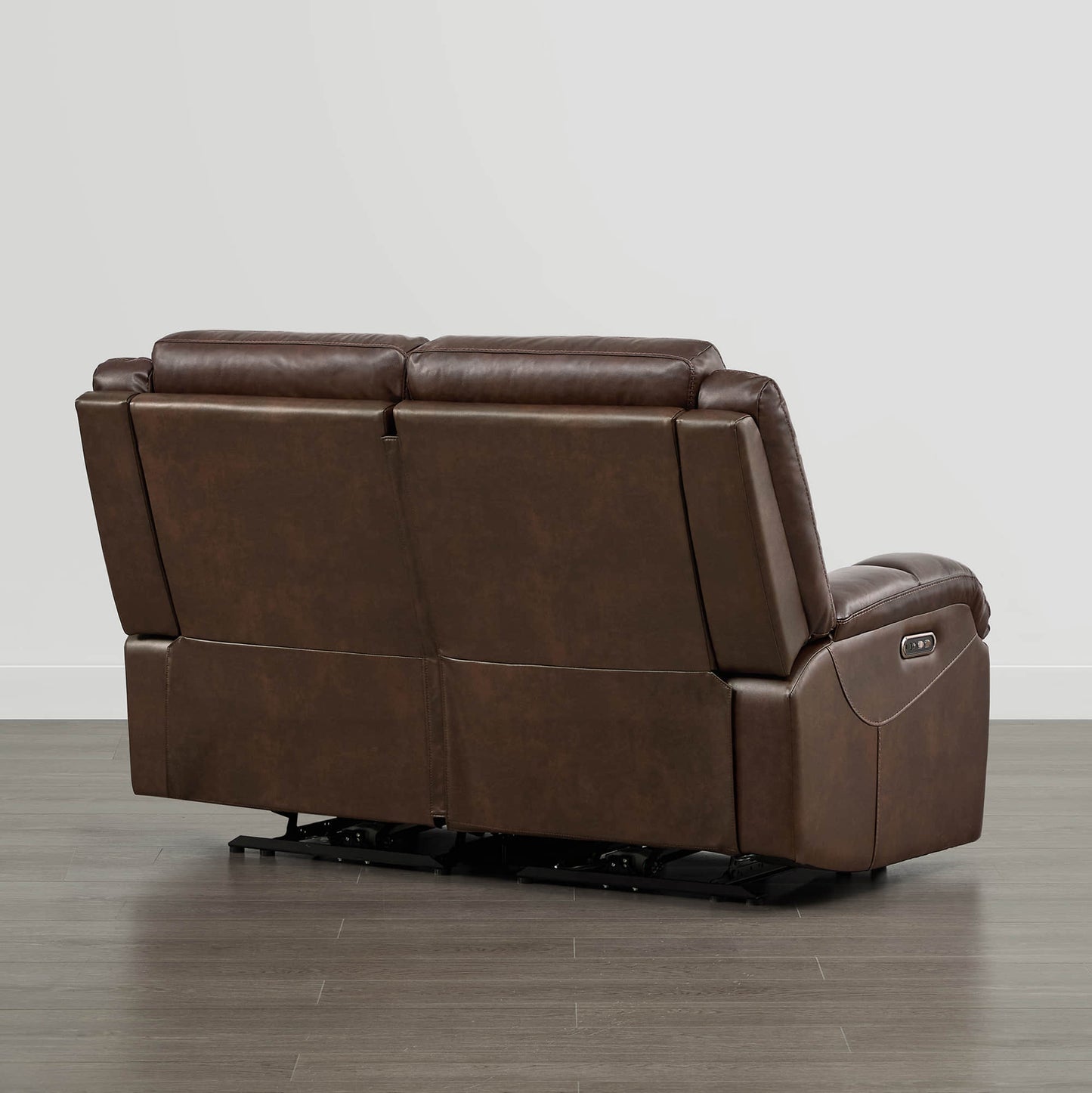 Leather Wall Hugger Power Reclining Sofa with Adjustable Headrest