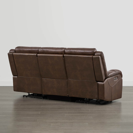 Leather Wall Hugger Power Reclining Sofa with Adjustable Headrest