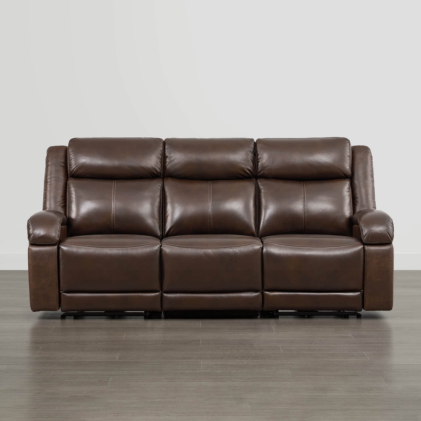 Leather Wall Hugger Power Reclining Sofa with Adjustable Headrest
