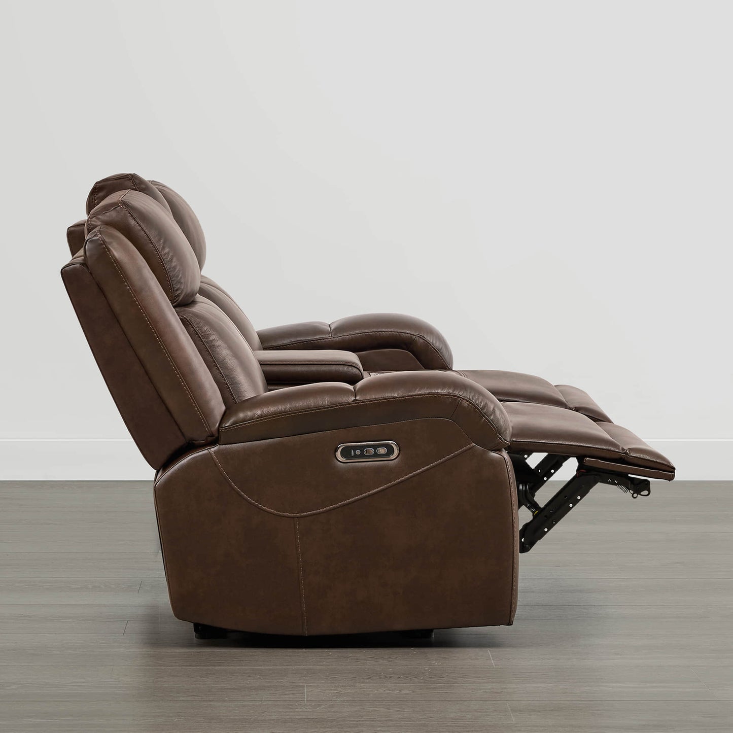Leather Wall Hugger Power Reclining Sofa with Adjustable Headrest