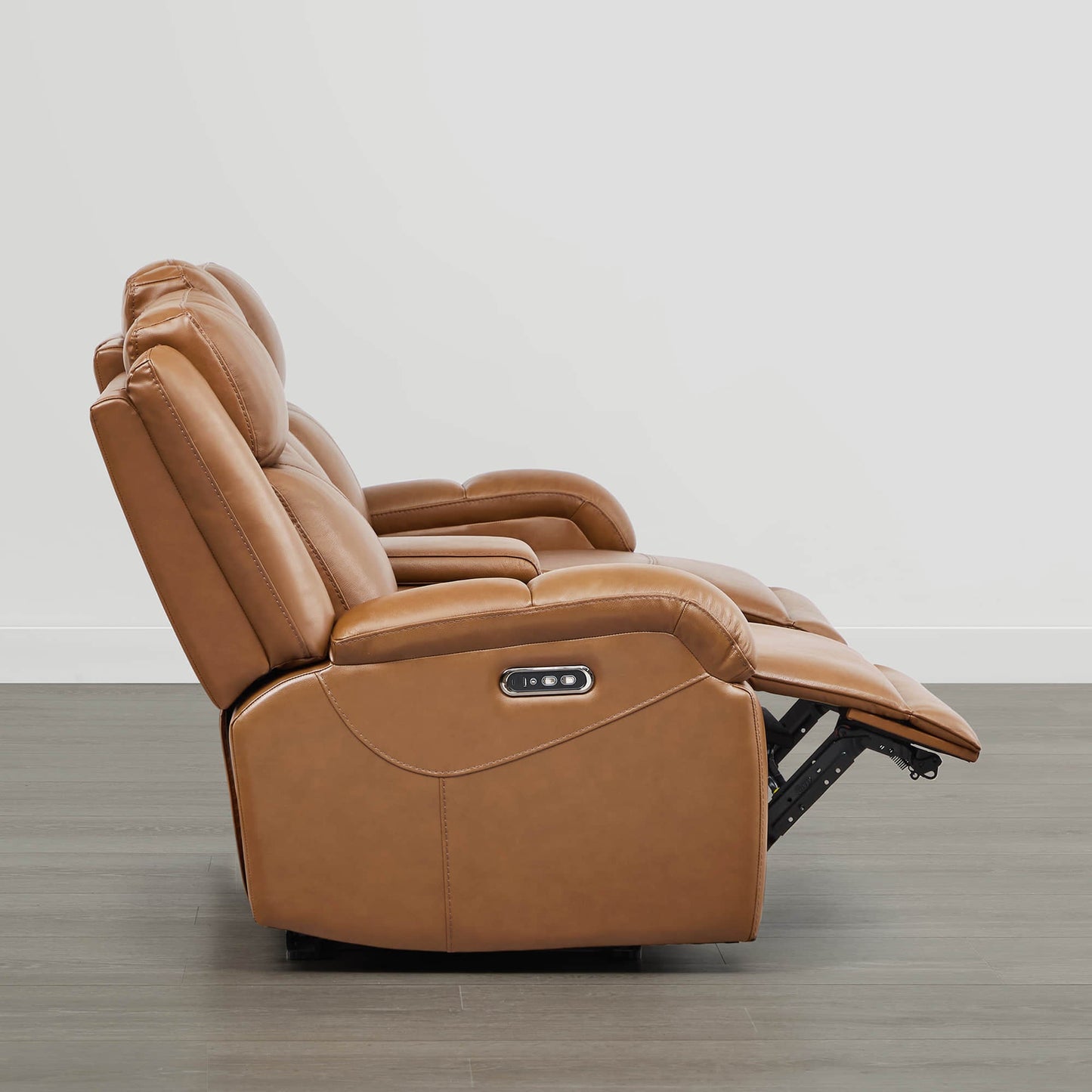 Leather Wall Hugger Power Reclining Sofa with Adjustable Headrest
