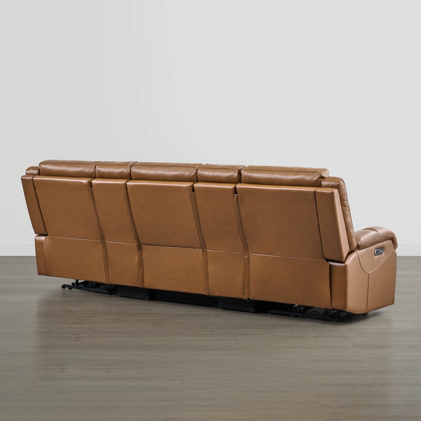 Leather Wall Hugger Power Reclining Sofa with Adjustable Headrest