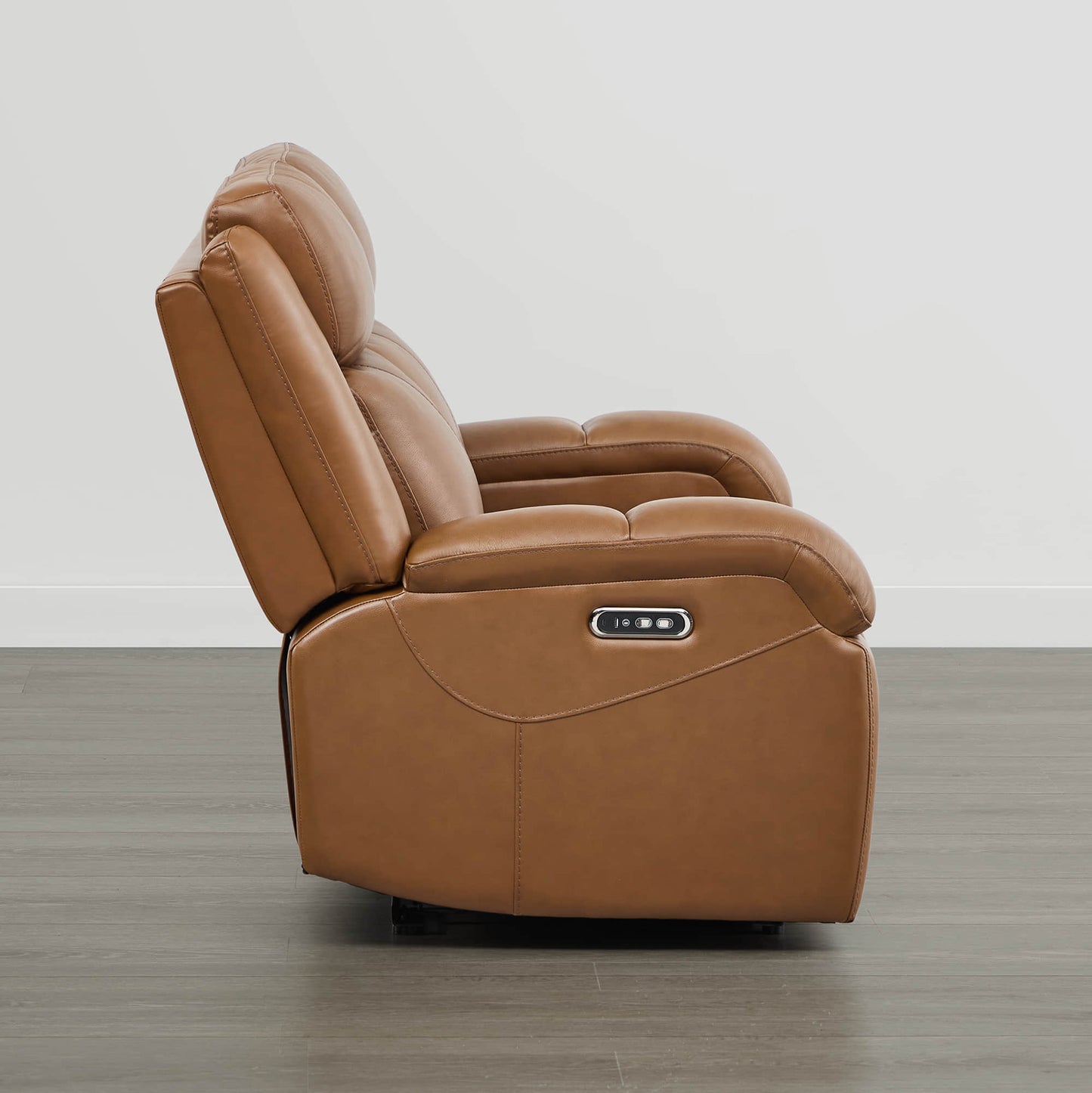 Leather Wall Hugger Power Reclining Sofa with Adjustable Headrest