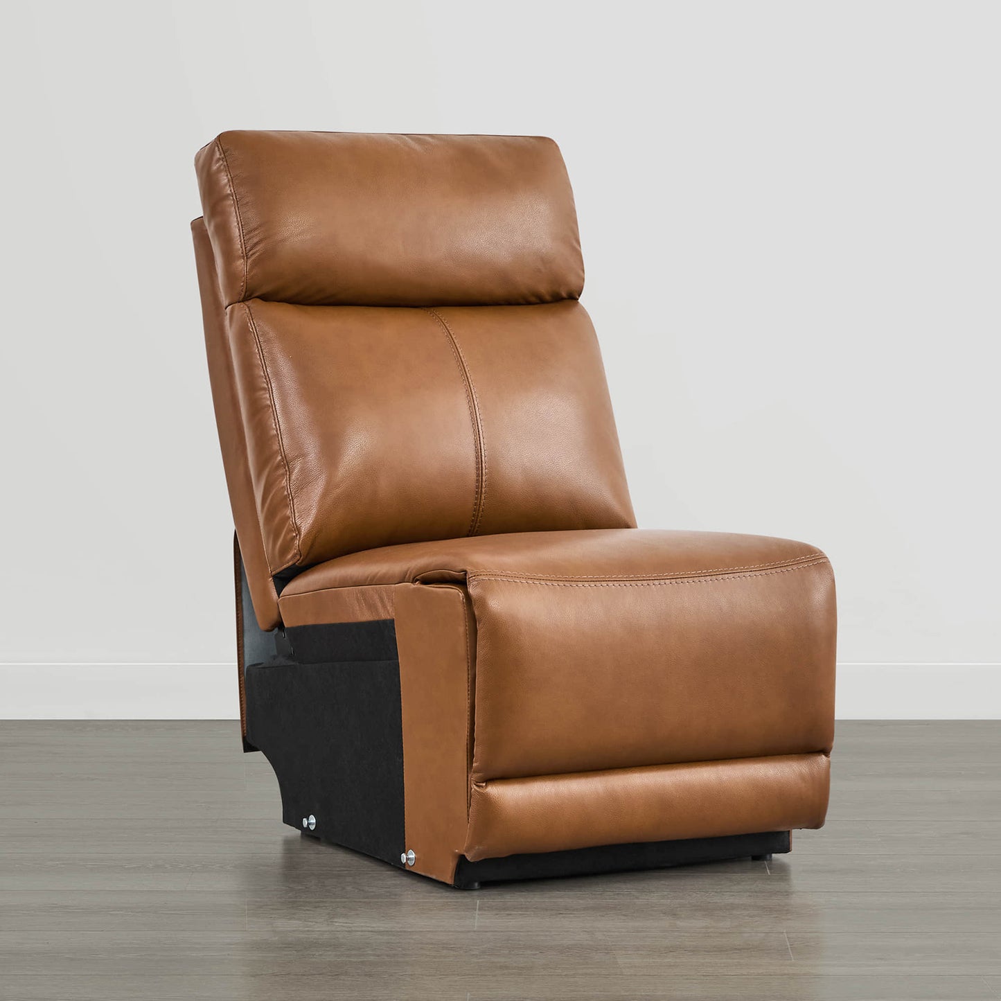 Leather Wall Hugger Power Reclining Sofa with Adjustable Headrest