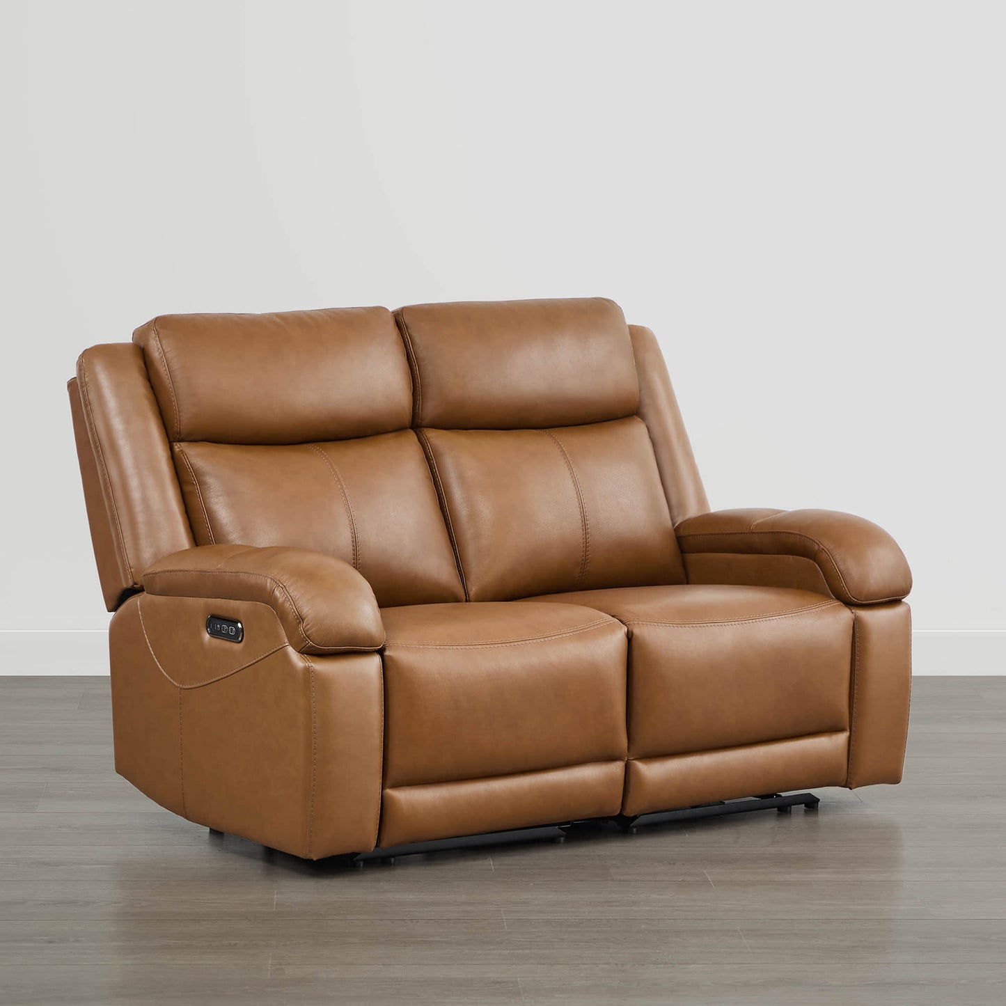 Leather Wall Hugger Power Reclining Sofa with Adjustable Headrest