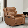 Leather Wall Hugger Recliner with Adjustable Power Headrest