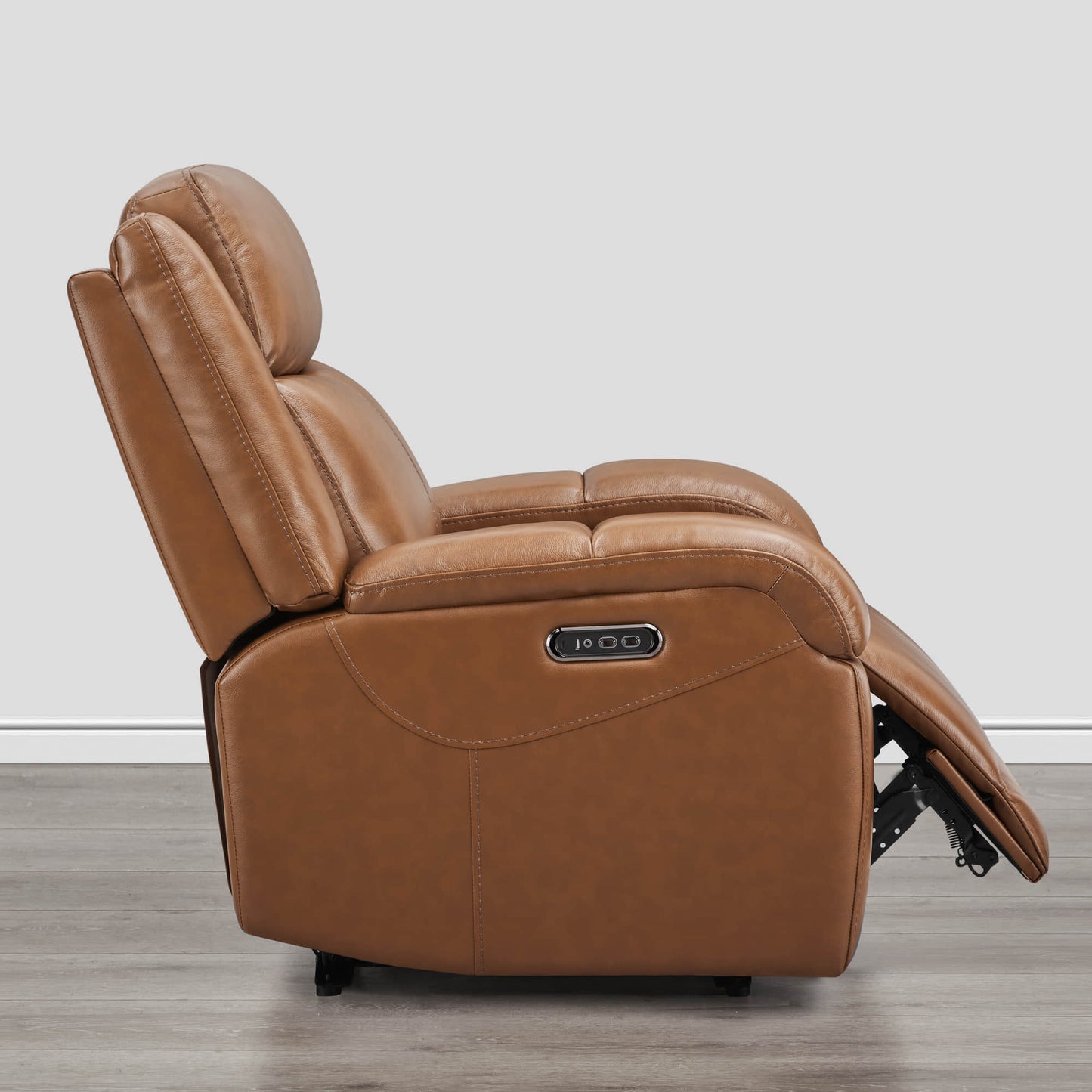 Leather Wall Hugger Recliner with Adjustable Power Headrest