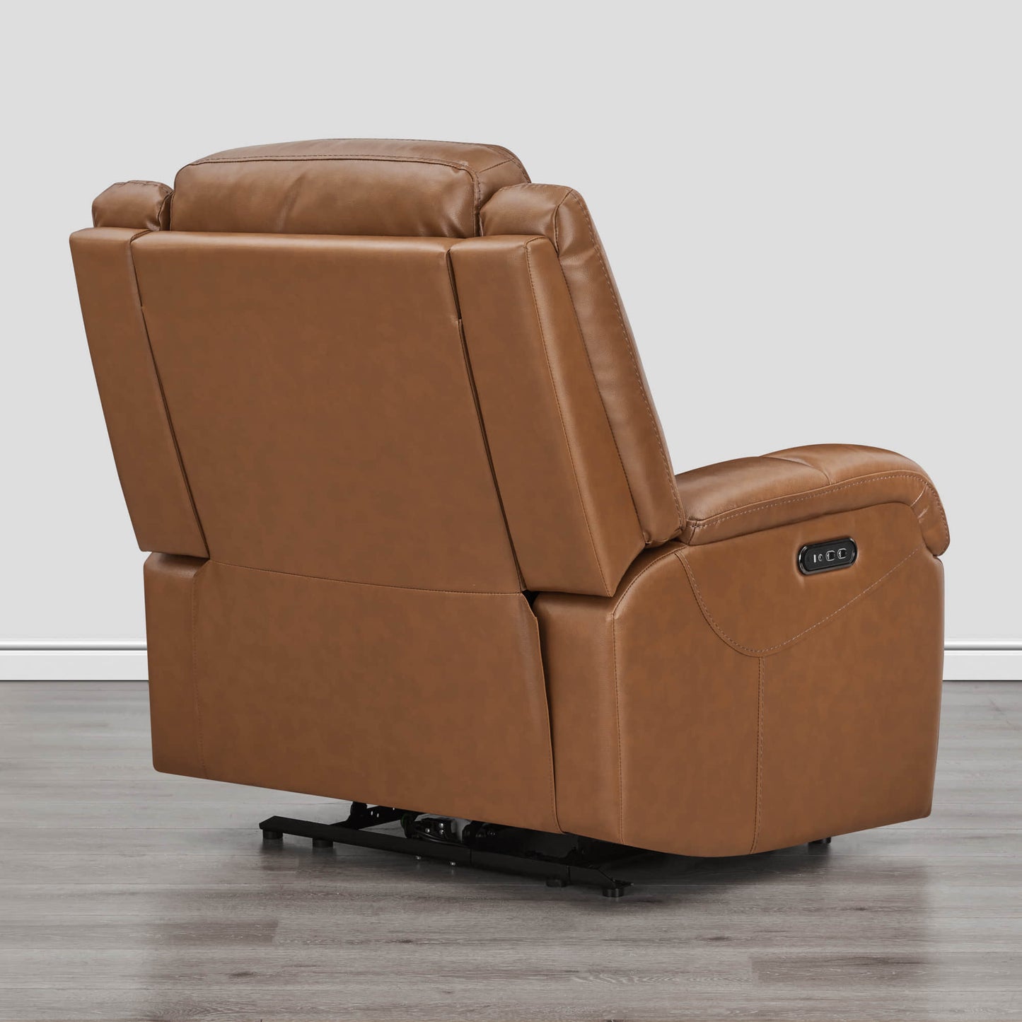Leather Wall Hugger Recliner with Adjustable Power Headrest