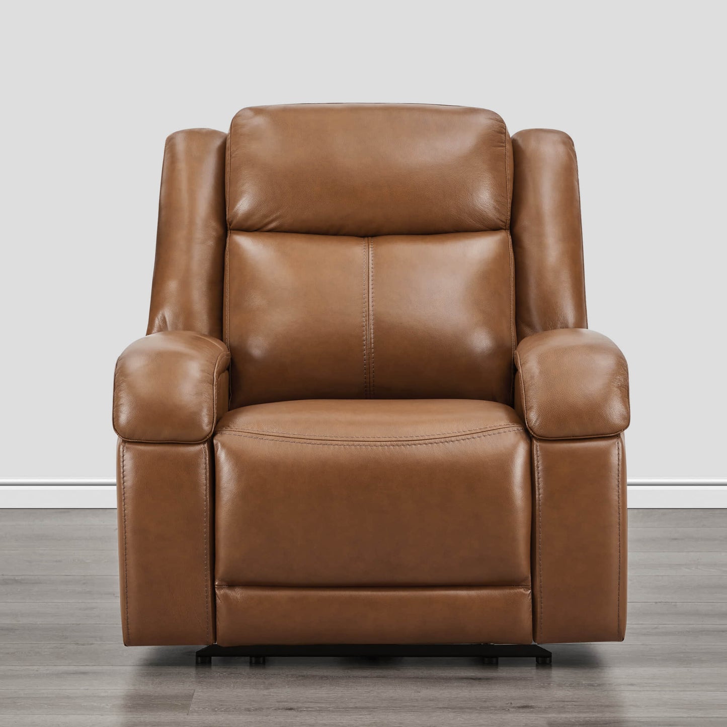 Leather Wall Hugger Recliner with Adjustable Power Headrest