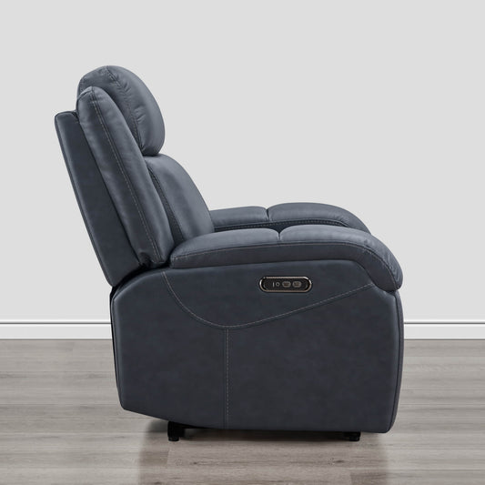 Leather Wall Hugger Recliner with Adjustable Power Headrest
