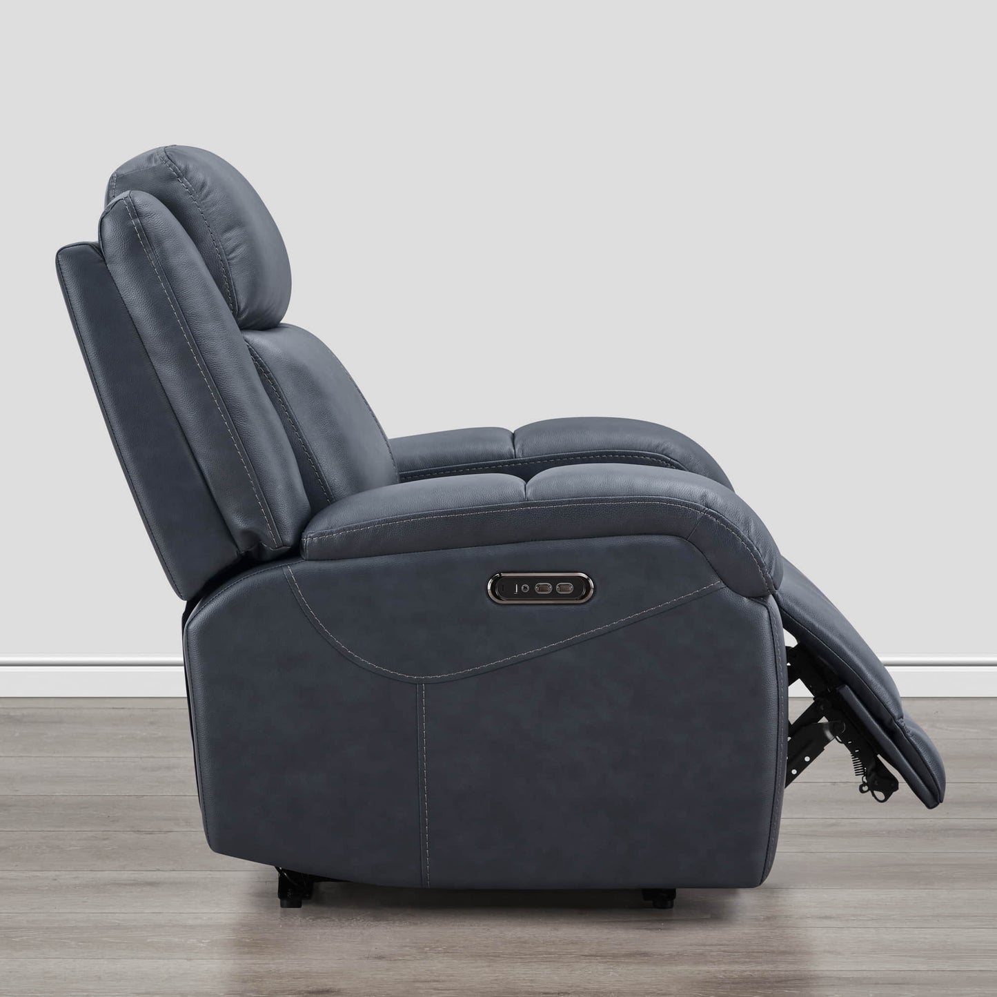 Leather Wall Hugger Recliner with Adjustable Power Headrest